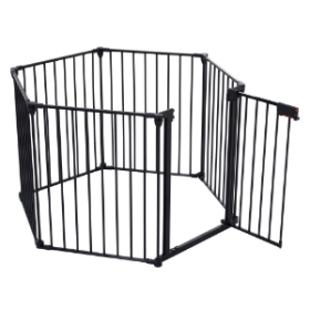 150 Adjustable Safety Gate 6 Panels Play Yard Metal Doorways Fireplace Fence Christmas Tree Fence Gate For House Stairs Gate Prohibited Area Fence