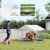 Outdoor Dog Run w/ Adjustable & Rotating Bowls, Waterproof UV-Resistant Cover, Secure Lock, 6.6' x 6.6' x 5.1'