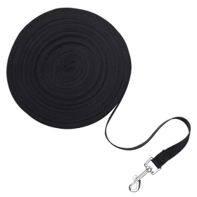 Dog Leash Long Obedience Recall Foot Feet Training Lead 6/15/23/33/50/100 FT (Length: 33 FT, Color: Black)