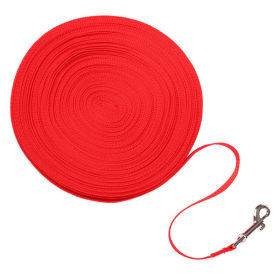 Dog Leash Long Obedience Recall Foot Feet Training Lead 6/15/23/33/50/100 FT (Length: 15 FT, Color: Red)